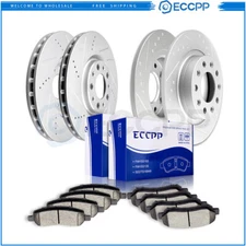 10pc Front Rear Disc Brake Rotors Ceramic Brake Pads for 2013 - 2016 Dodge Dart