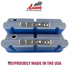Ford Small Block Pentroof Cs Shelby Valve Covers - Finned - Blue