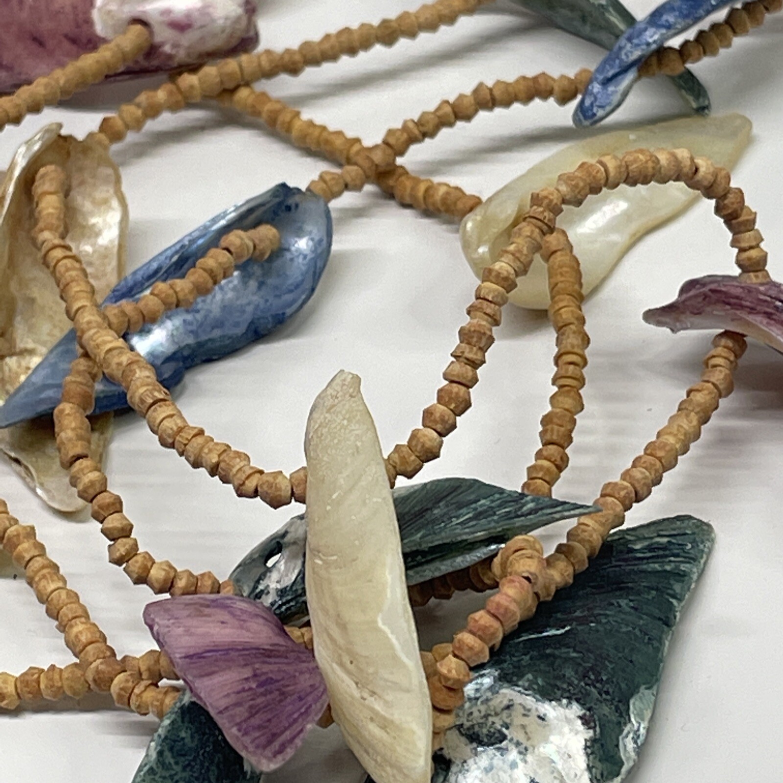 multi strand shell necklace tiny natural tone see… - image 10