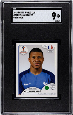 2018 Panini World Cup #209 Kylian MBappe RC Grey back SGC 9 | eBay