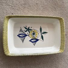 Stavangerflint Bambus Flamingo large serving oven dish 1955 Norway 29.5 cm