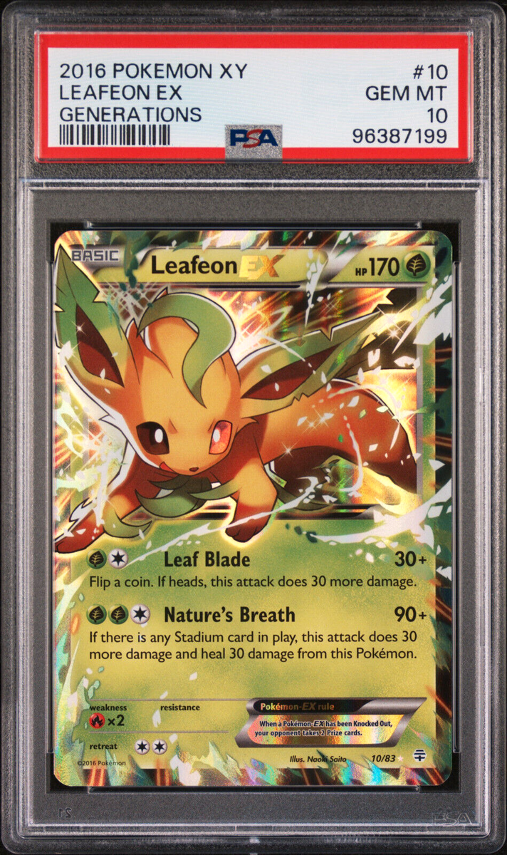 Leafeon EX 10/83 XY Holo Generations Pokemon TCG Card PSA 10 GEM