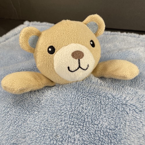 Cutie Pie Baby Gear Teddy Bear Hugs Baby Lovey Security Blanket Blue Tan 15” - Picture 2 of 8