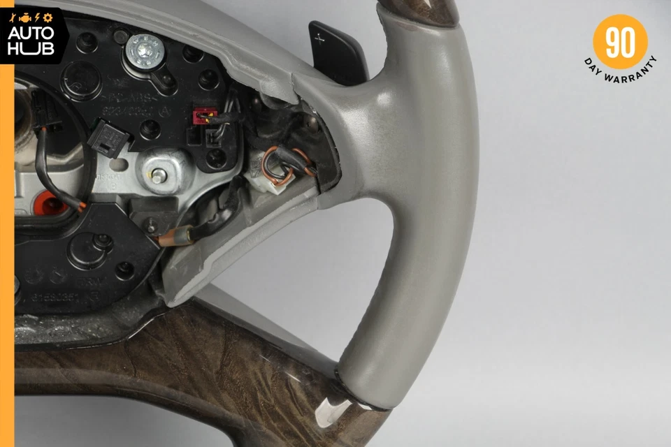 Volante 10-14 Mercedes W221 S550 CL550 S400 con palancas de cambio gris OEM Foto 3 de 4