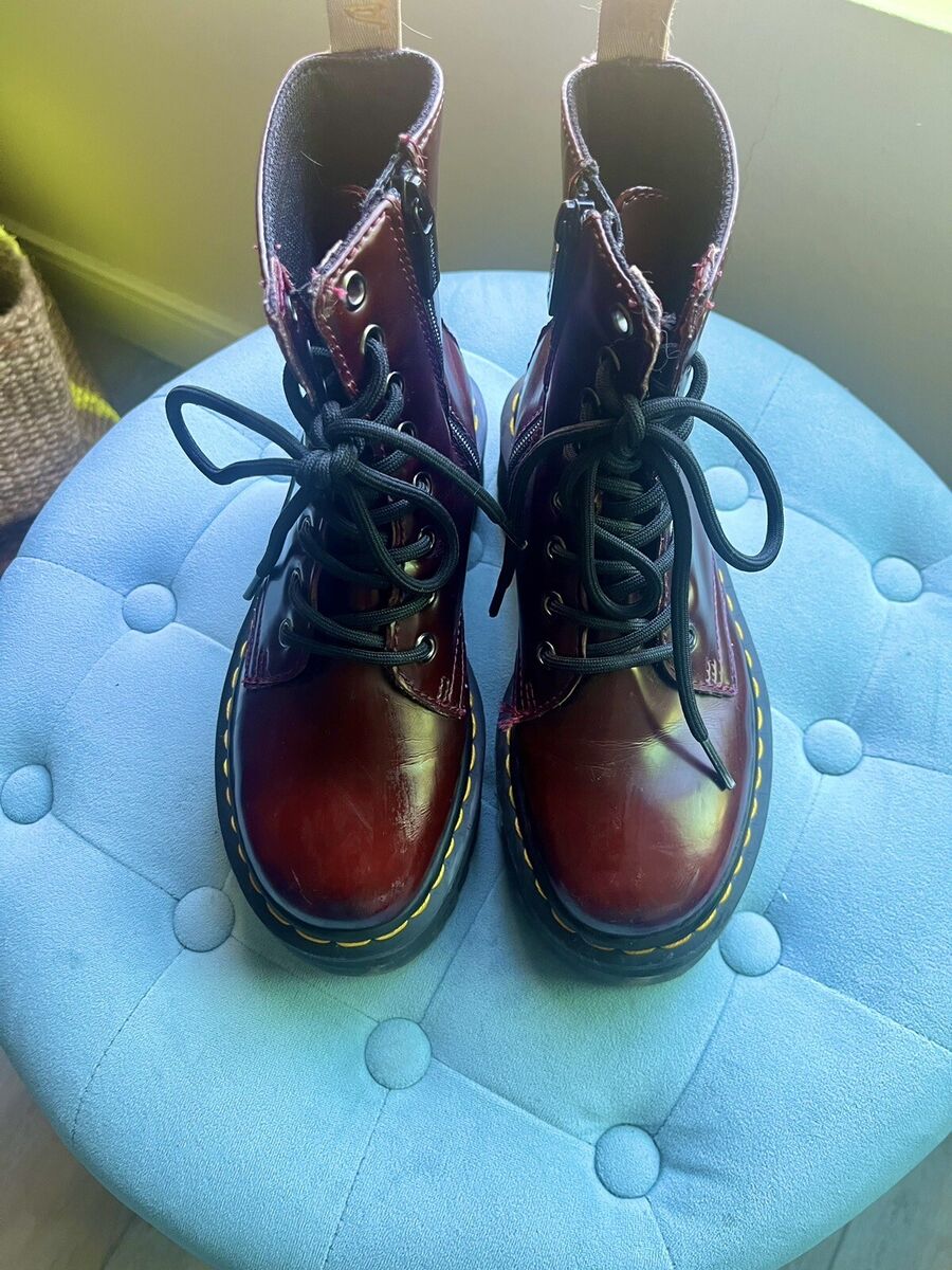 Dr. Martens Vegan Jadon II 8-Eye Synthetic Boot Cherry Red 5 Dr. Martens Vegan Jadon II 8-Eye Synthetic Boot Cherry Red 5