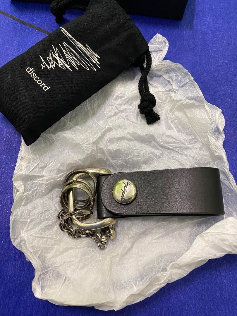 Discord Yohji Yamamoto Black Leather Silver 4-station Key Discord Yohji Yamamoto Black Leather Silver 4-station Key