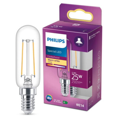 Philips LED Filament Lampe T25 Röhre 2,1W = 25W E14 klar 250lm warmweiß 2700K