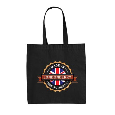 Made In Londonderry Canvas Tote Bag Hometown City Town UK Born In Derry  UK