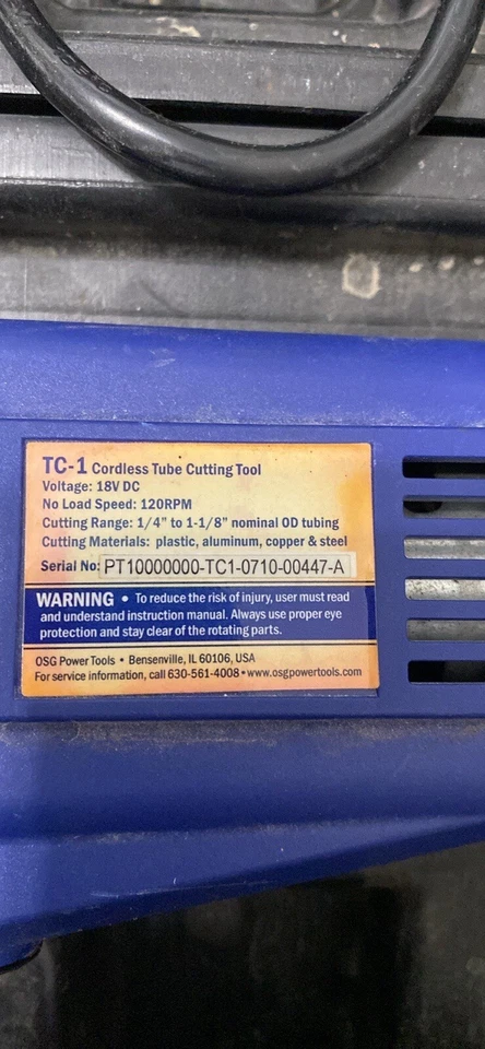 OSG Pipe Cutter, Plumber Tool. Cuts 1/4”- 1 1/8” Pipe. Pvc/Steel - Image 3 of 4
