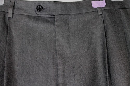 Axist Essentials Men's 38/32 Slate Gray Pleated Front Cuffed Trousers Washable - Picture 5 of 7