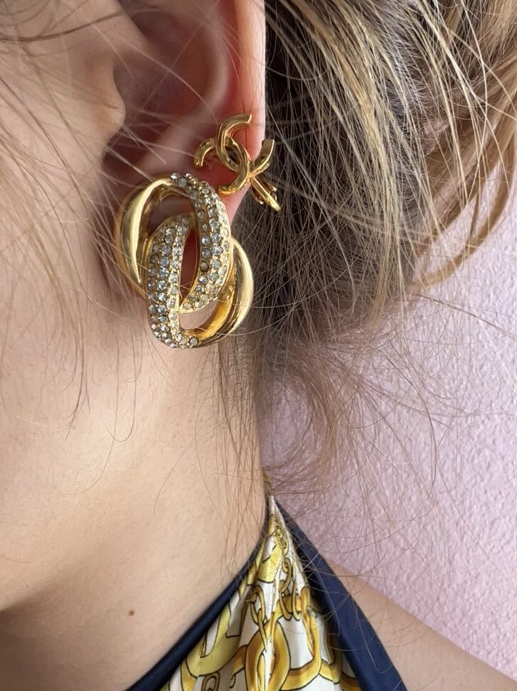 Vintage dior clip on best sale earrings