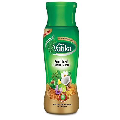 Dabur Vatika Enriched Coconut Hair Oil (2 PC x 150 ML) For Hair Fall Control