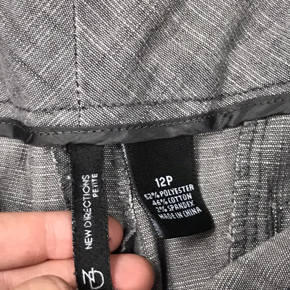 New Directions Dress Pants ~ Sz 12P ~ Gray ~ High Rise ~ 27" Inseam - Image 4 of 4