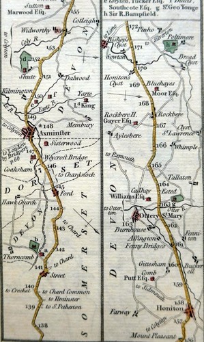 SOMERSET DEVON DORSET YEOVIL SHERBORNE BY PATERSON c1785 GENUINE ANTIQUE MAP - Picture 4 of 4