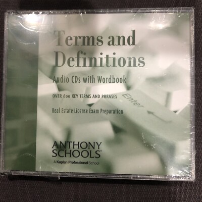 Anthony Schools - Terms and Definitions for Real Estate Exam | 3 CDs W/Wordbook