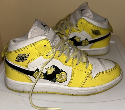 yellow jordan 1 with roses