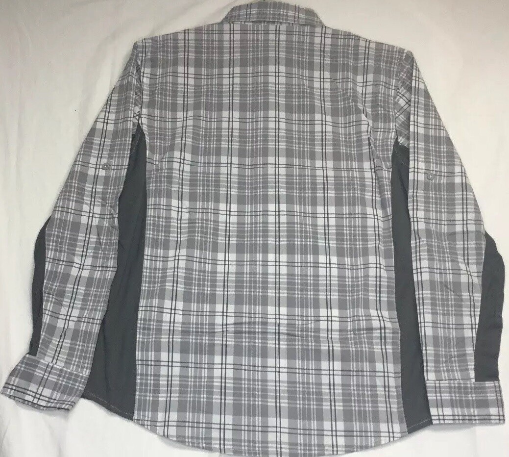 Kast Extreme Fishing Gear Recon Guide Shirt Grey Plaid Large Brand New