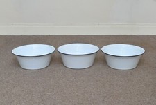 3x old white enameled washing bowl bath enamel 41.5 cm - FREE POSTAGE