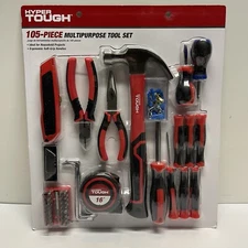NEW! Hyper Tough 105 Piece Multipurpose Tool Set DYI Starter Tools Handyman Gift