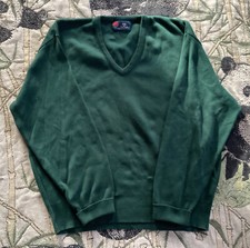 Isle Of Cotton Mens Large Green Pullover Sweater Made In USA 100% Cotton