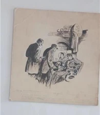 ORIGINAL ART B/W INTERIOR PAGE WEST PULP JULY 1944 ROBINHOOD OF WYOMING STORY