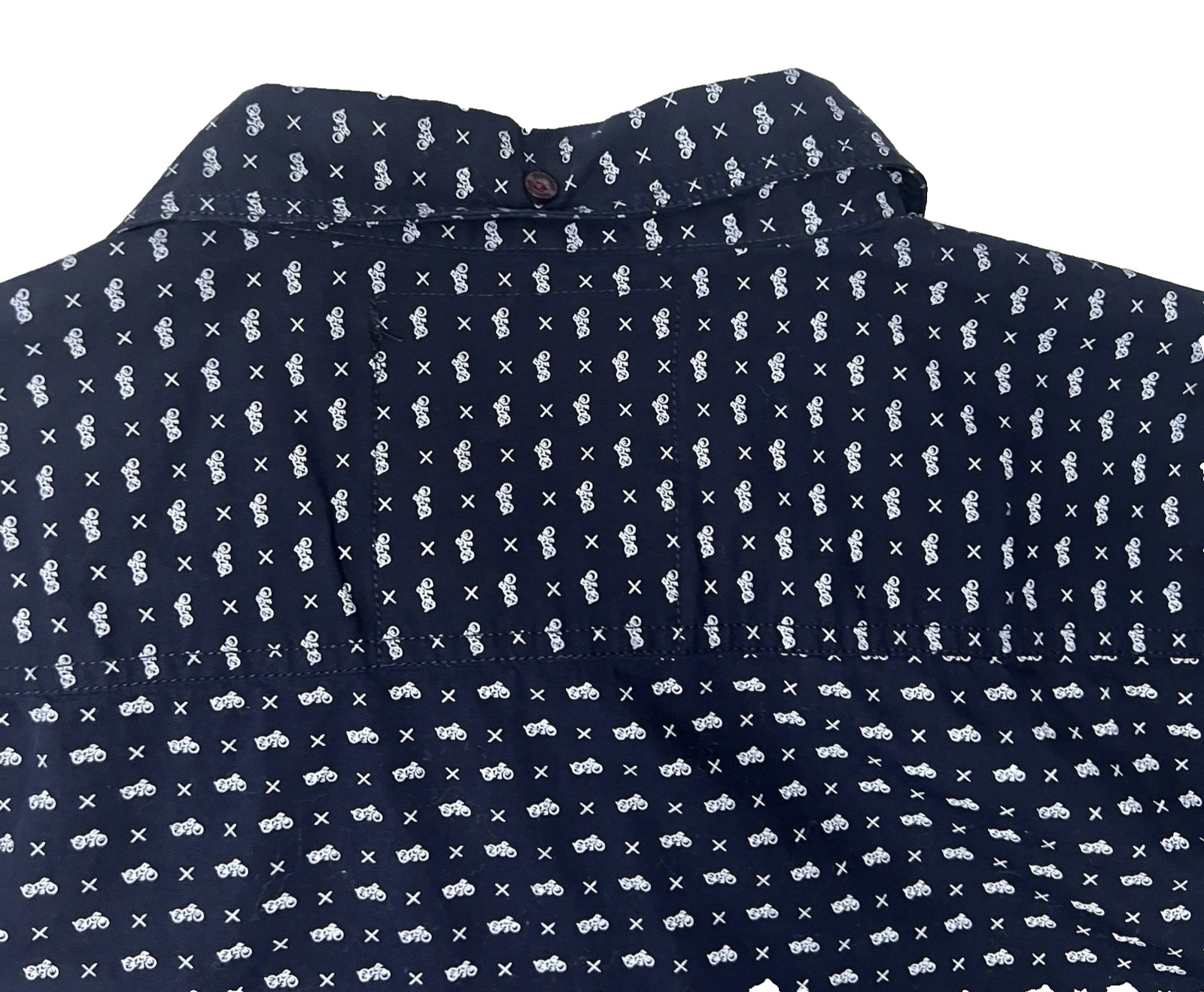 Broken Threads Mens Large Button Short Sleeve Nav… - image 4