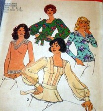 LOVELY VTG 1970s BLOUSE Sewing Pattern BUST 30.5-31.5