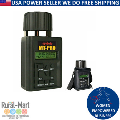Agratronix MT-Pro Portable Grain Moisture Tester – Digital Readout, 40 Grain Scales, Carrying Case & 4 Batteries Included