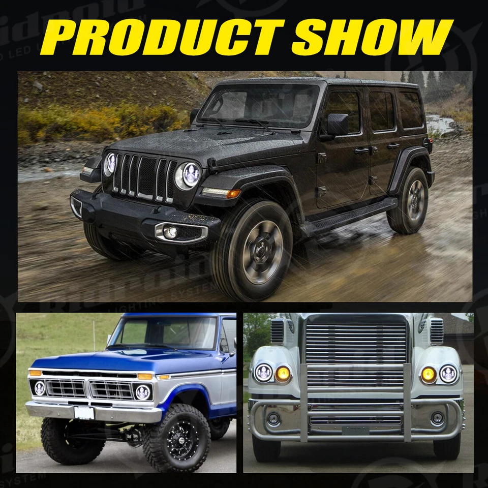 7inch LED Headlight Halo Angel Eyes Hi/Lo Beam For Toyota FJ Cruiser 2007-2014 - Image 4 of 4