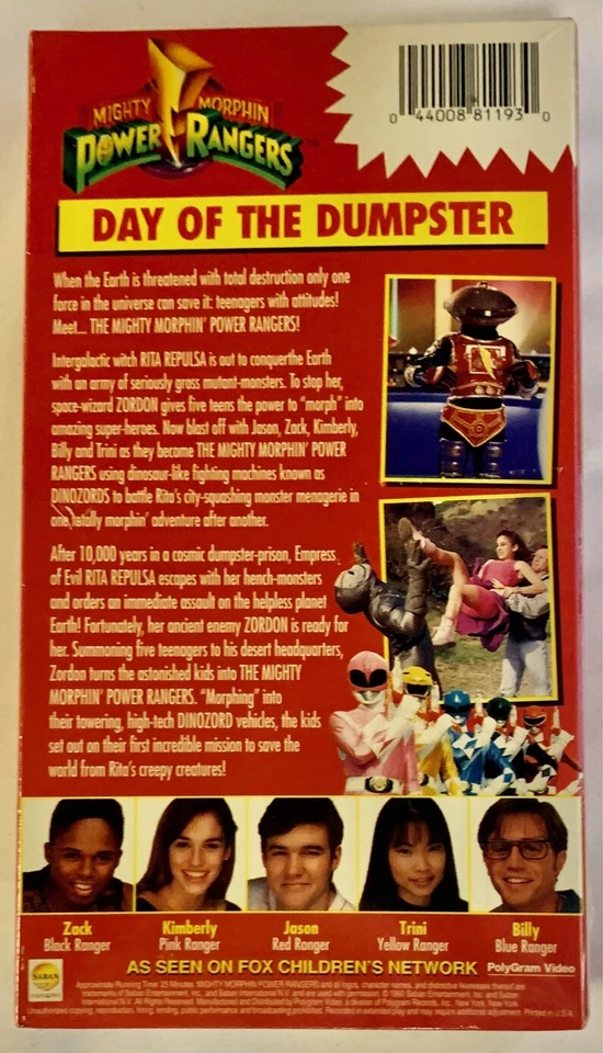 Mighty Morphin Power Rangers: Day of the Dumpster (VHS, 1993) NEW SEALED RARE - Image 2 of 4