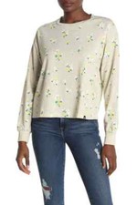 Circle X Women Sweatshirt, Size M, Beige, Floral, New