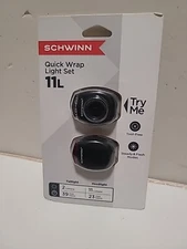Schwinn 11L Quick Wrap Front & Rear Light Set, Battery Operated, Bike Light NIB