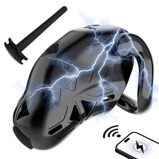 APP Remote Control Chastity Cage Device Chastity Lock Ring with Plug 