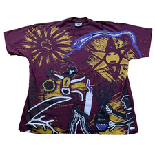 VTG 1993 Midnight Oil AOP Band Tee Maroon XL Made in USA