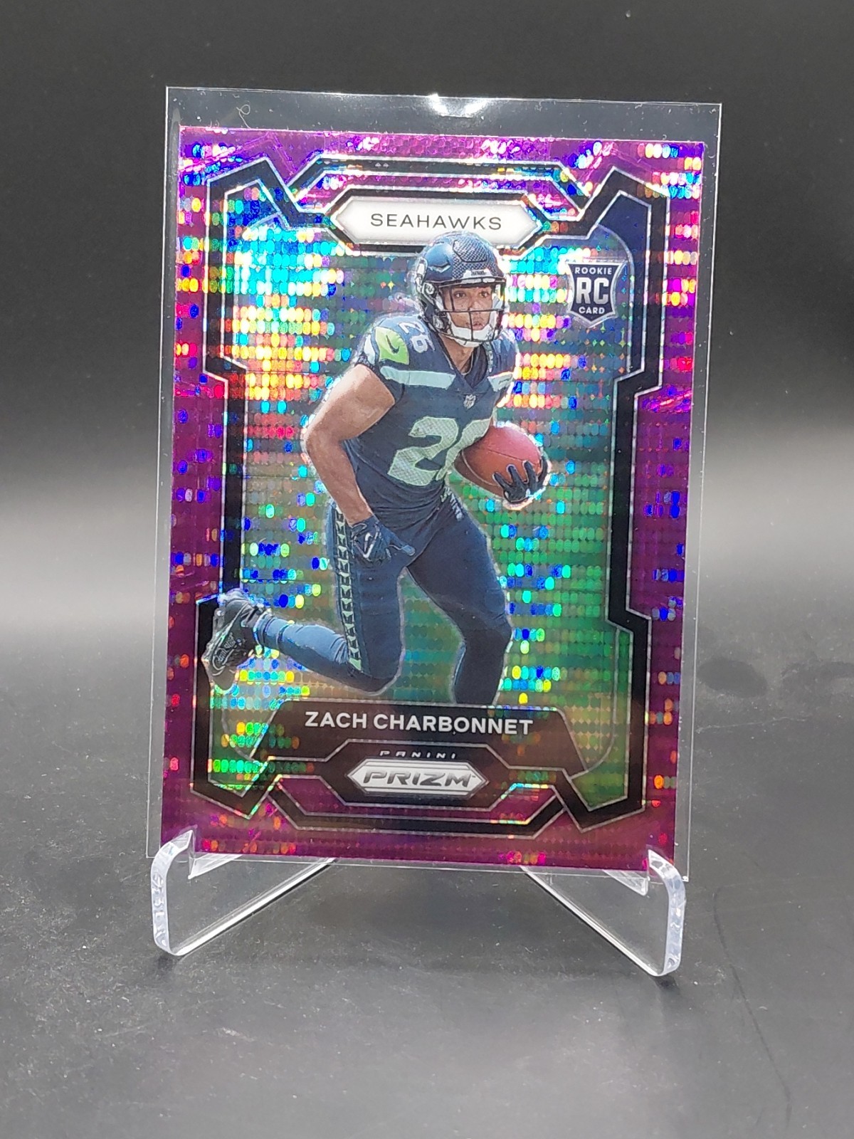 2023 Panini Prizm Purple Pulsar Rookie #392 Zach Charbonnet Seahawks