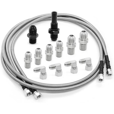 Transmission Cooler Lines Hose Kit For 4L60E 4L80E Flexible SS Braided 14PCS