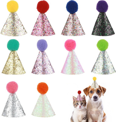 10 PCS Cat Birthday Hat Mini Party Hats for Stuffed Animals Mini Birthday Hats f