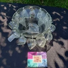 Vintage Anchor Hocking Clear 27 pc. Punch Bowl Hanging Anchor Glass Set Grape