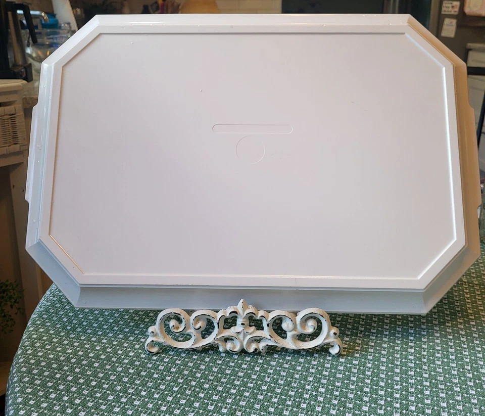 Vtg Waverly Melamine Serving Tray New England Winter Scene 20" White TV Snack  - Image 4 of 4