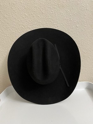 NEW RESISTOL WESTERN BLACK STATLER HAT MENS SIZE 7 COWBOY 4X FELT 4 1/4 BRIM
