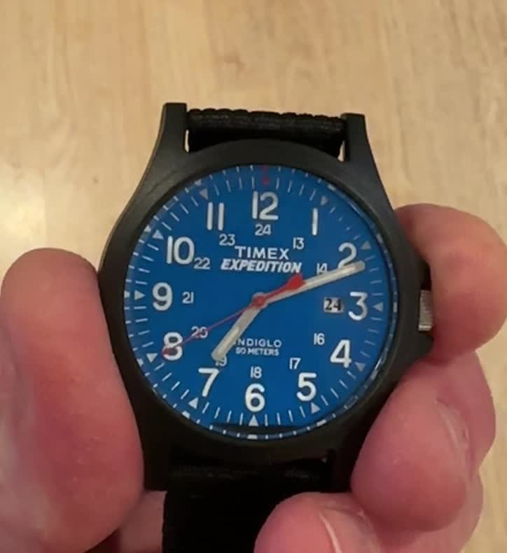 Men's Timex Expedition Camper 41mm DK Blue Dial Blk Nylon Strap