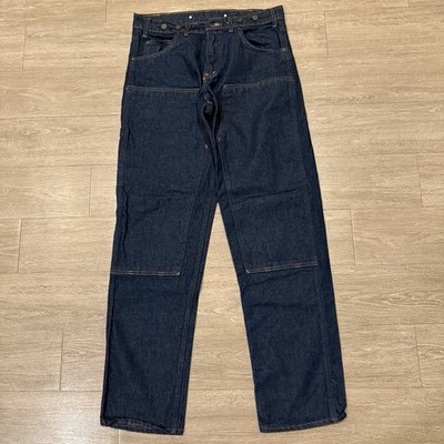 Prison Blues Double Knee Carpenter Work Jeans Mens 35x36 (34/34) Made In USA