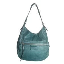 Marc by Marc Jacobs Teal Leather Hobo Shoulder Bag Slouchy Zip Pocket Purse