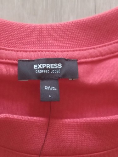 Mens Express Loose Cropped Tshirt Size Large NWT Reddish/orange Colorway - Picture 4 of 6