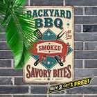Pig Silhouette Emblem Distressed Vintage BBQ Grill Metal Tin Sign 8x12