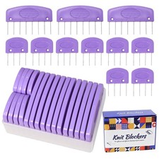 Hollima 20Pcs Knit Blockers Pins Kit, Purple Blocking Combs Kit purple