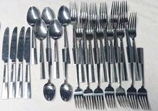 International Arabesque Frost Flatware Lot 30 Pc