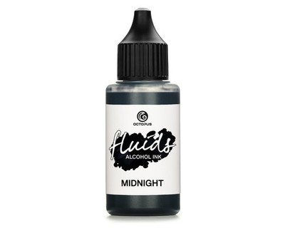 30ml Fluids  Alcohol Ink MIDNIGHT, Alkoholtinte für Fluid Art und Resin, schwarz