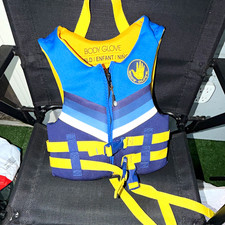 Body Glove Child Life Jacket Flotation Vest Blue Yellow Zip Front 33-55 lb
