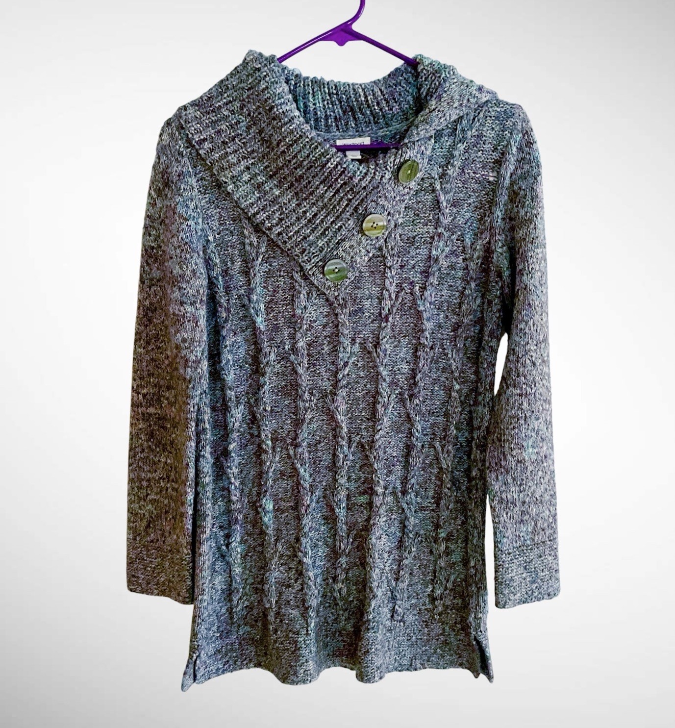 Westport Pullover Knit Sweater Split Cowlneck Lon… - image 12